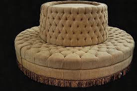Velvet Circular Settee Victorian Sofa