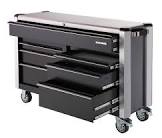 Rolling Tools Storage Cabinet w/ 9 Drawers, Black, 57-in MAXIMUM