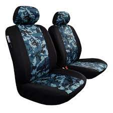 Front Car Seat Covers Polyester Blue