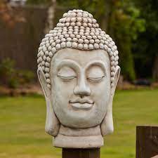 Buddha Head Stone Bust Statue Large
