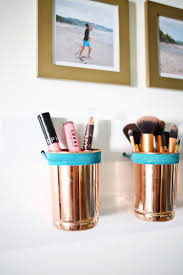 copper cup diy makeup storage