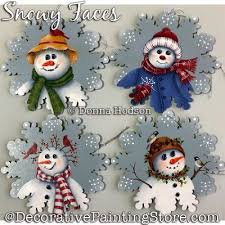 snowy faces ornaments painting pattern