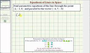 ex find parametric equations of a line