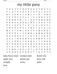my little pony word search wordmint