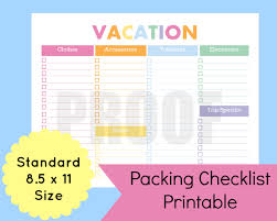 Cute Packing List Template Major Magdalene Project Org