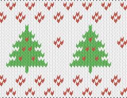 Knitting Motif And Knitting Chart Christmas Tree Pattern