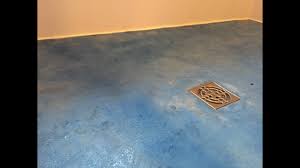 diy blue concrete shower floor part 3