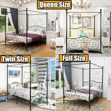 Twin Full Queen Metal Canopy Bed Frame