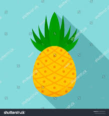 Eco Pineapple Icon Flat Illustration Eco Stock Vector