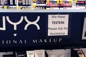 makeup testers at the