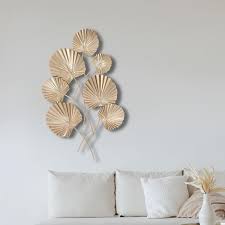 Luxenhome Gold Palm Leaf Metal Work