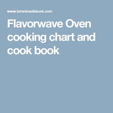Flavorwave Oven Cooking Chart And Cook Book In 2019 Oven