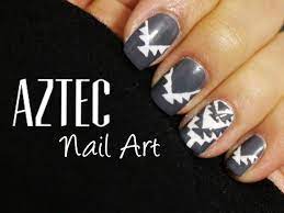 easy aztec nails using a toothpick
