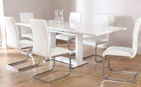 Find great deals on ebay for glass extendable dining table. Tokyo White High Gloss Extending Dining Table And 4 Chairs Set Perth White White Dining Room Table Glass Dining Room Sets White Kitchen Table