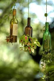 Wine Bottles In The Garden