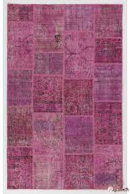 152x245 cm light pink patchwork rug