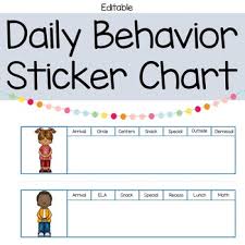 Daily Behavior Sticker Chart