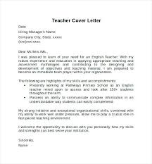 Cover Letter For English Teacher Application Middle School Teacher