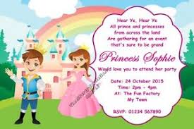Details About Personalised Prince And Princess Birthday Party Invitations Prince Princesses