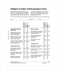 Sample Teacher Self Evaluation Form 7 Examples In Word Pdf