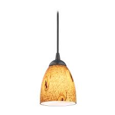 Mini Pendant Light With Brown Art Glass