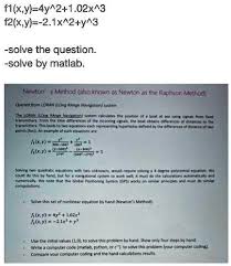 Matlab Solve The Equation F1 X Y