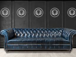 casa bergamo leather sofa blue opal