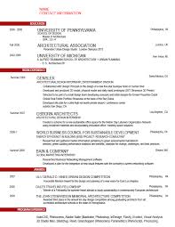 Career Services Sample Resumes For Penndesign Students