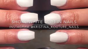 Collection by mikas nail designs. Short White Coffin Nails Kristina Kouture Nails Youtube