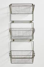 Three Tier Wire Basket Wall Storage