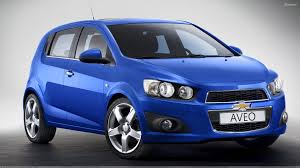 2012 Chevy Aveo Front Side Pose In Blue Wallpaper