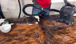 how to clean dog urine from cowhide rug