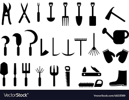 Set Of Garden Hand Tools Icon Royalty