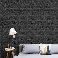 Black Faux Foam Brick Wall Panels