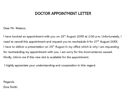 doctor appointment letter free sles