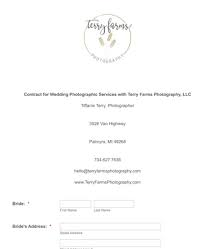 wedding photography contract form