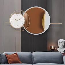 Modern Metal Large Wall Clock Round