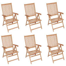 5 best garden recliner chairs (2021 review). Vidaxl Reclining Garden Chairs 6 Pcs Solid Teak Wood Vidaxl Co Uk