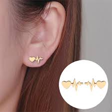 2019 Rose Gold Silver Color Fashion Heart Chart Drop Earrings Long Hearthbeat Tassel Earring For Women Lady Girl Gift From Steven92 21 1