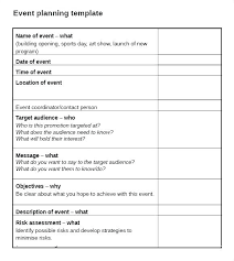 Event Planning Template Doc