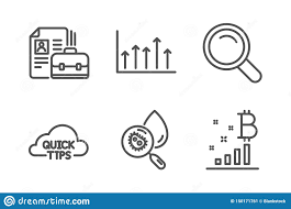 Water Analysis Quick Tips And Growth Chart Icons Set