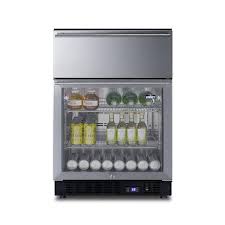 Summit 24 Wide Built In Commercial Beverage Refrigerator With Top Drawer Scr615td