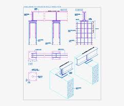 concrete block steel beam to wall