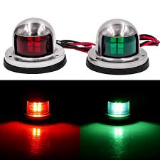 Us 11 1 20 Off 1 Pair Stainless Steel 12v Ip68 Led Red Green Signal Lights For Boat Marine Indicator Spot Light Marine Boat Yacht Sailing Light In