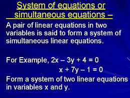 linear equation in two variables system