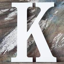 Wood Block Letter Painted White 8in