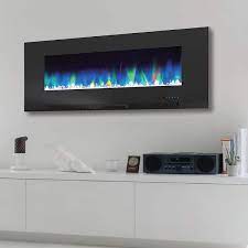 Paramount Mirage 50 Inch Wall Mount With Multicolor Flames Black