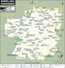 Santa Ana City Map California California Map California
