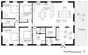 plan de maison de plain pied de 160 m²