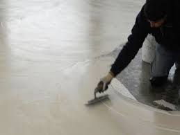 brown micro topping concrete flooring